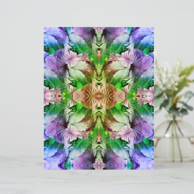 Papier à rebut Abstrait à fleurs Hibiscus (Debout devant)