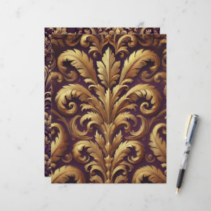 Papier à rebut Acanthus Victorian Purple & Gold
