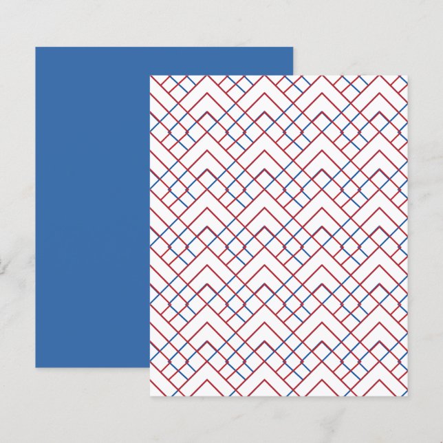 Papier à rebut blanc rouge bleu carreau (Devant / Derrière)