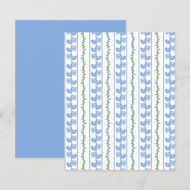 Papier à rebut blanc Scandi Blue Bird Green Ivy St (Devant / Derrière)
