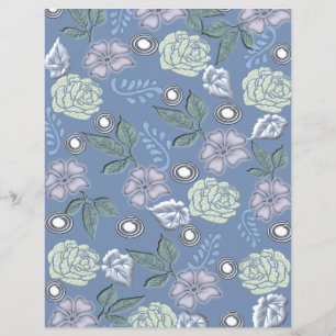 Papier à rebut bleu floral