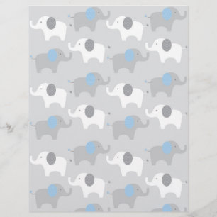 Papier à rebut bleu gris éléphant bébé