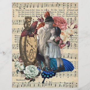 Papier à rebut Collage vintage pour enfants et fle