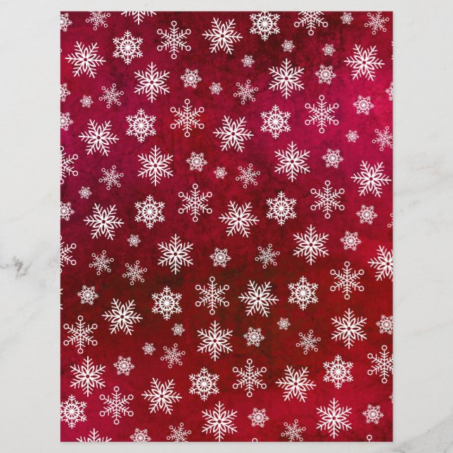 Papier à rebut de flocon de neige désossé - Rouge (Devant)