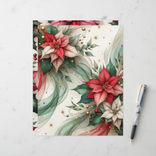 Papier à rebut de Noël Poinsettia
