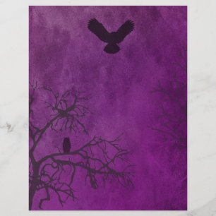 Papier à rebut Déplaisant violet Halloween en bois