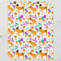 Papier à rebut Donkey Halloween en blanc