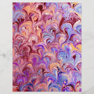 Papier à rebut en marbre bleu rouge