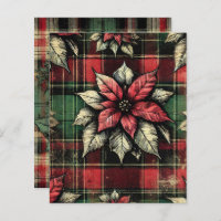 Papier à rebut en tissu plaqué Grungy Poinsettia