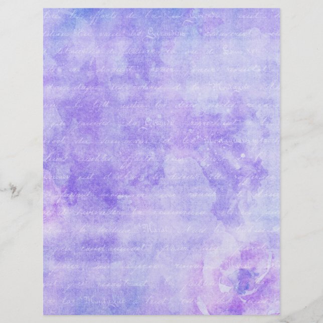Papier à rebut floral Shabby violet (Devant)