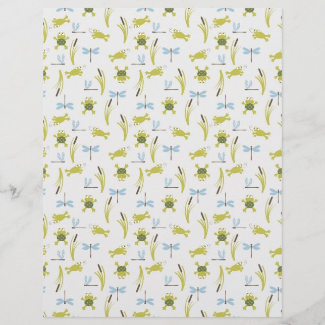 Papier à rebut grenouille et libellule (Devant)