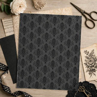 Papier à rebut gris gris gothique moderne noir Dam