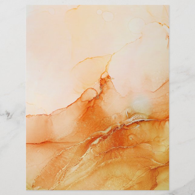 Papier à rebut orange marbré Abstrait (Devant)