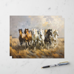 Papier à rebut peint par troupeau de chevaux