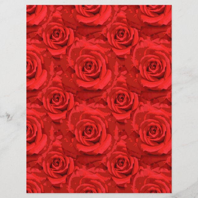 Papier à rebut peint Red Roses Arts & artisanat (Devant)