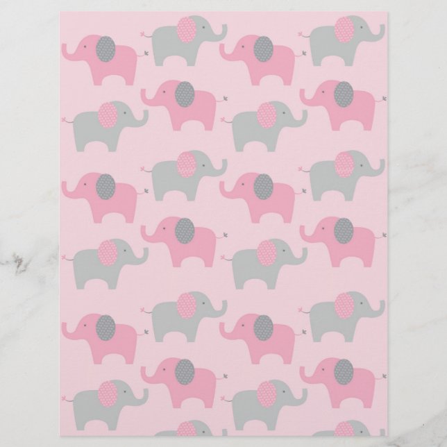 Papier à rebut pour bébé gris rose mod (Devant)