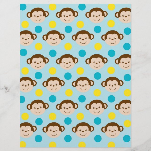 Papier à rebut pour bébé Mod Monkey (Devant)