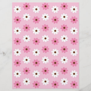 Papier à rebut pour bébé rose fleur blanc