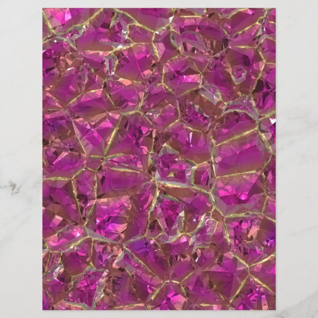 Papier à rebut rose et or cristal (Devant)