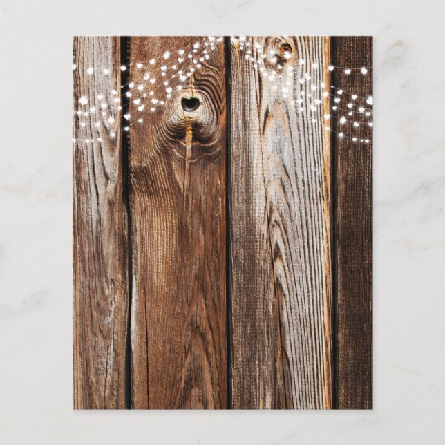 Papier à rebut rustique en bois et lumières (Devant)