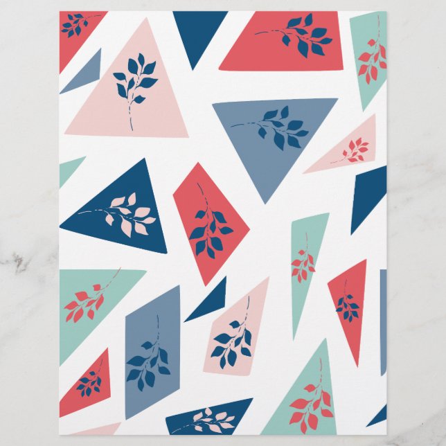 Papier à rebut triangle et feuille Abstrait (Devant)