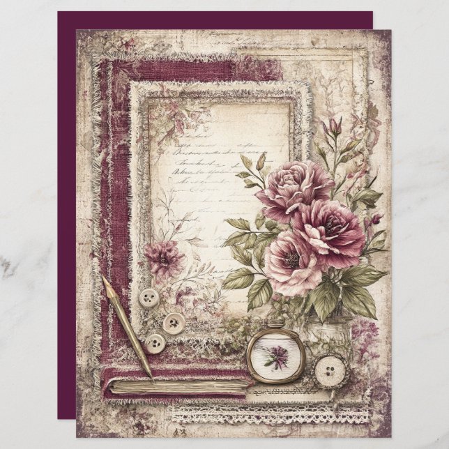 Papier à rebut Victorian & Lace (Devant / Derrière)