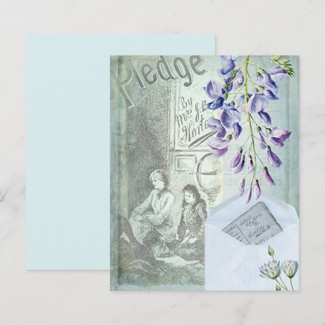 Papier à rebut Vintage bleu (Devant / Derrière)