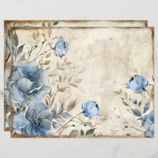 Papier à rebut Vintage bleu Dusty
