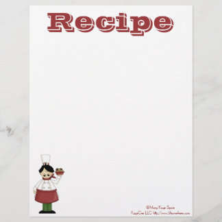 Papier à recette - Chef cuisine - Recettes