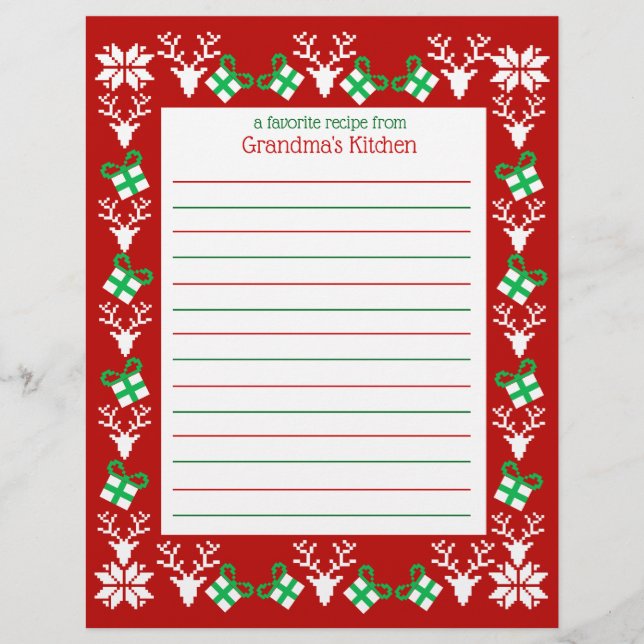Papier à recette Noël (Devant)