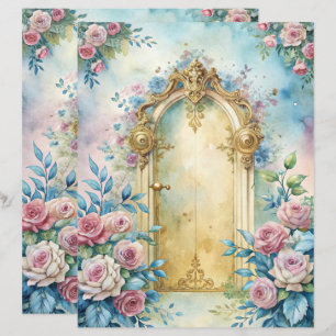 Papier à retouche chic Blue Shabby