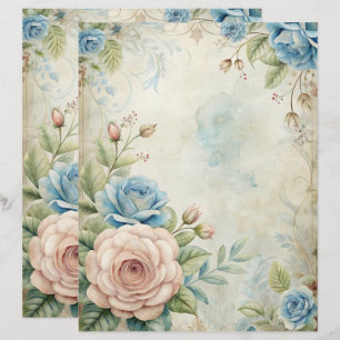 Papier à retouche chic Blue Shabby