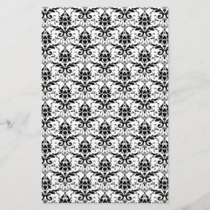 Papier à retouche Damas noir et blanc