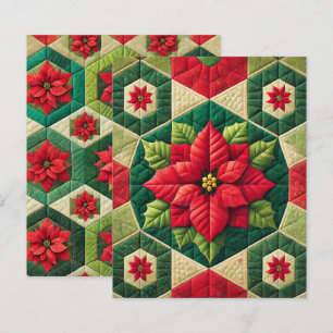 Papier à retouche Hexagon Patchwork Poinsettia
