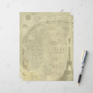 Papier à scandale à thème Paris vintage