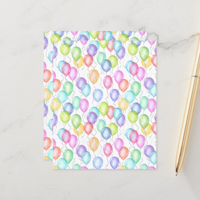 Papier à scandale Ballons d'anniversaire (Devant/Arrière en situation)