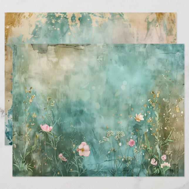 Papier à scandale bleu Turquoise de sirène de mer (Devant / Derrière)