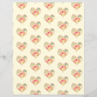 Papier à scandale Coeurs et Bouquets de Rose