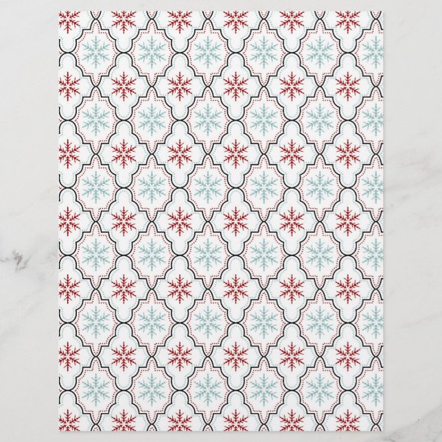 Papier à scandale de Snowflakes rétro (Devant)