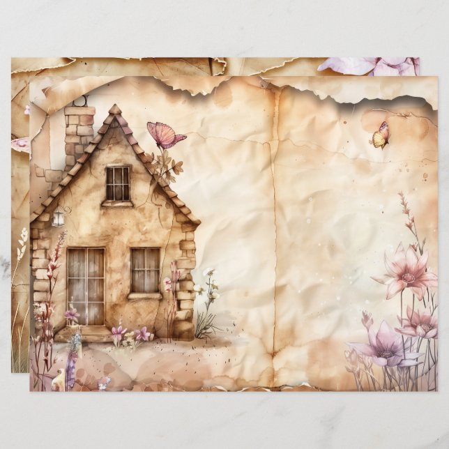 Papier à scandale Fairy Home Junk Journal (Devant / Derrière)
