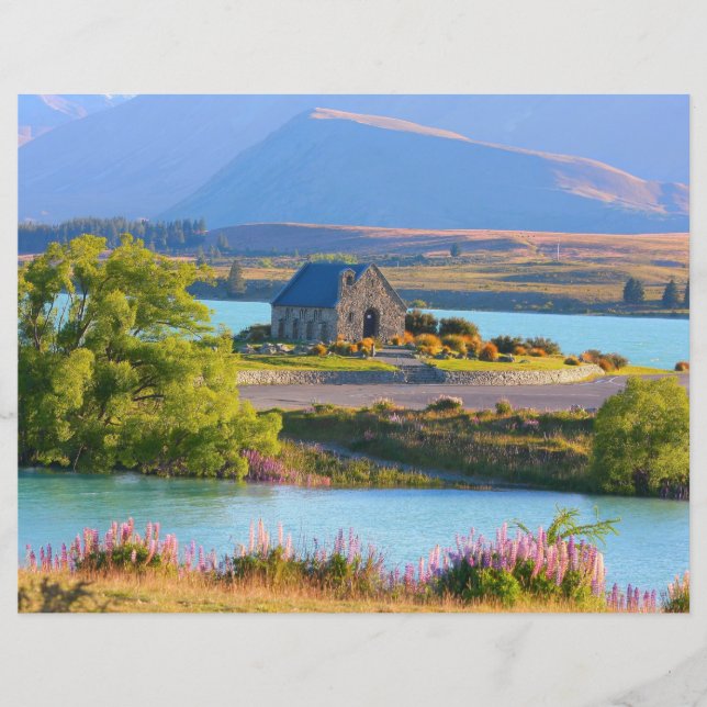 Papier à scandale pittoresque Lake Tekapo (Devant)