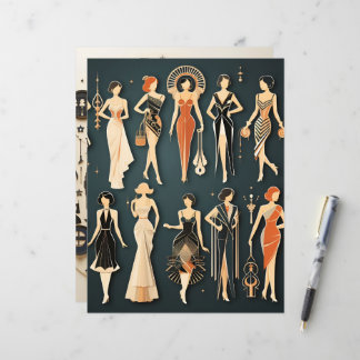 Papier à scandale poupées papier Art déco