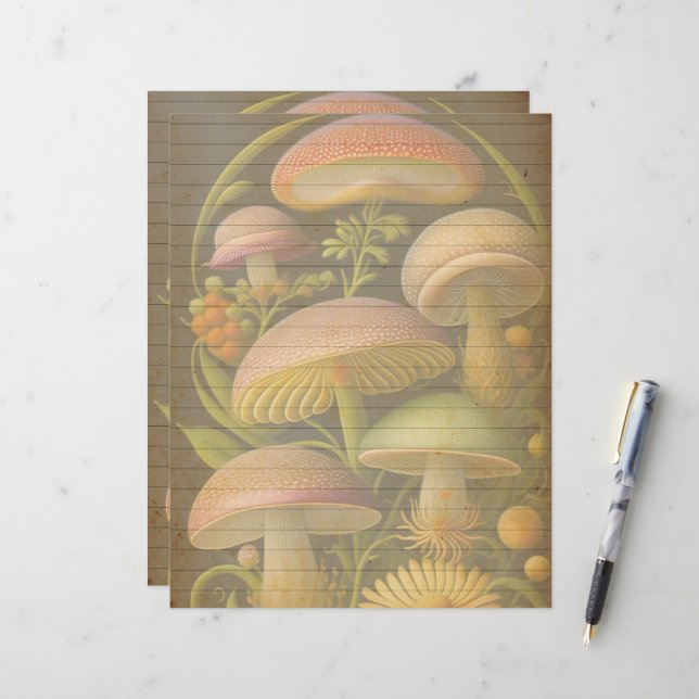 Papier à scandale pour champignons botaniques vint (Devant/Arrière en situation)