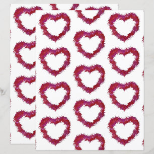 Papier à scandale rose rose rouge pourpre Coeurs