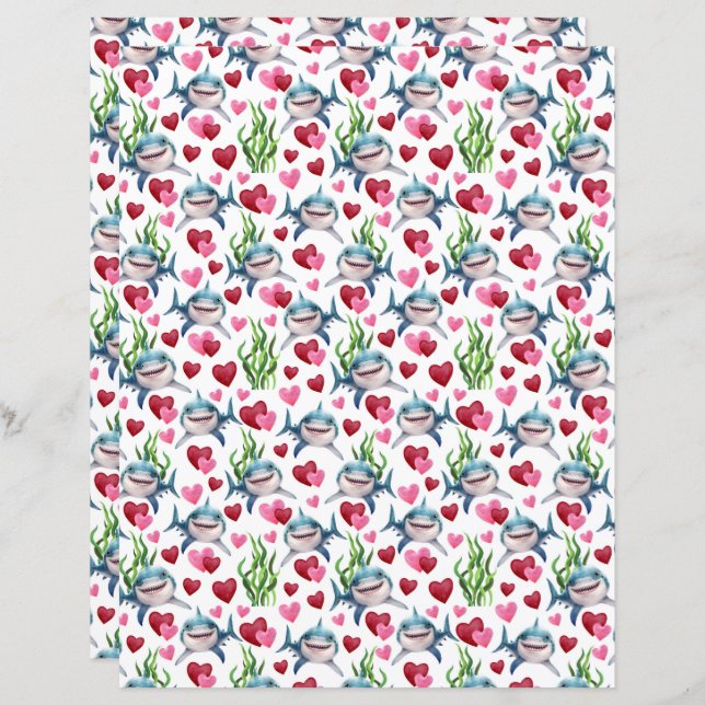 Papier à scandale Shark Valentines (Devant / Derrière)