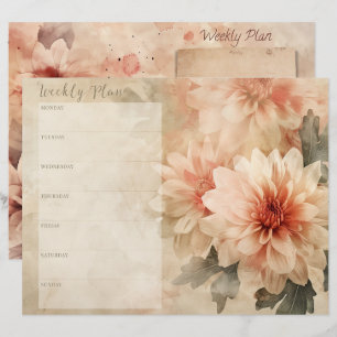 Papier à scandale vintage Floral Weekly Planner