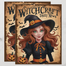 Papier à scandale vintage Halloween Witch