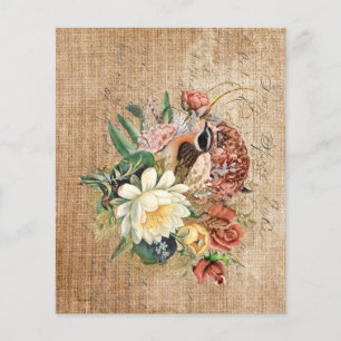 Papier à scandale vintage pour oiseaux et fleurs