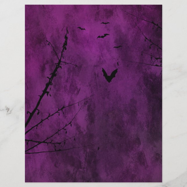 Papier à scandale violet gothique d'Halloween (Devant)