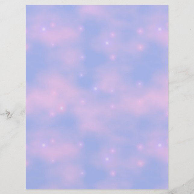 Papier à scandale Wispy Pink Nuages and Stars (Devant)